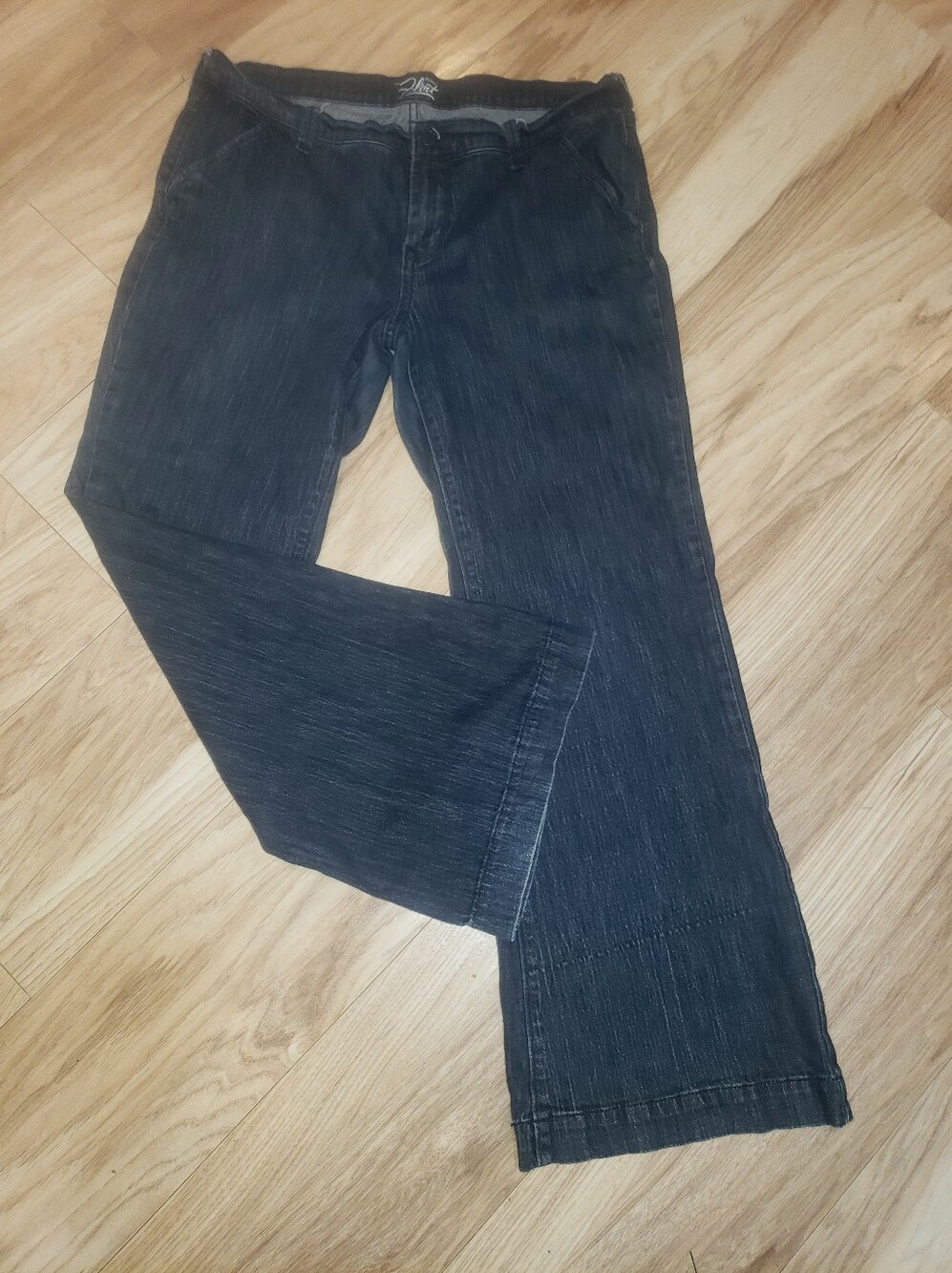 Old Navy Wide Leg Flare Flirt Denim Trouser Midrise Size 14
